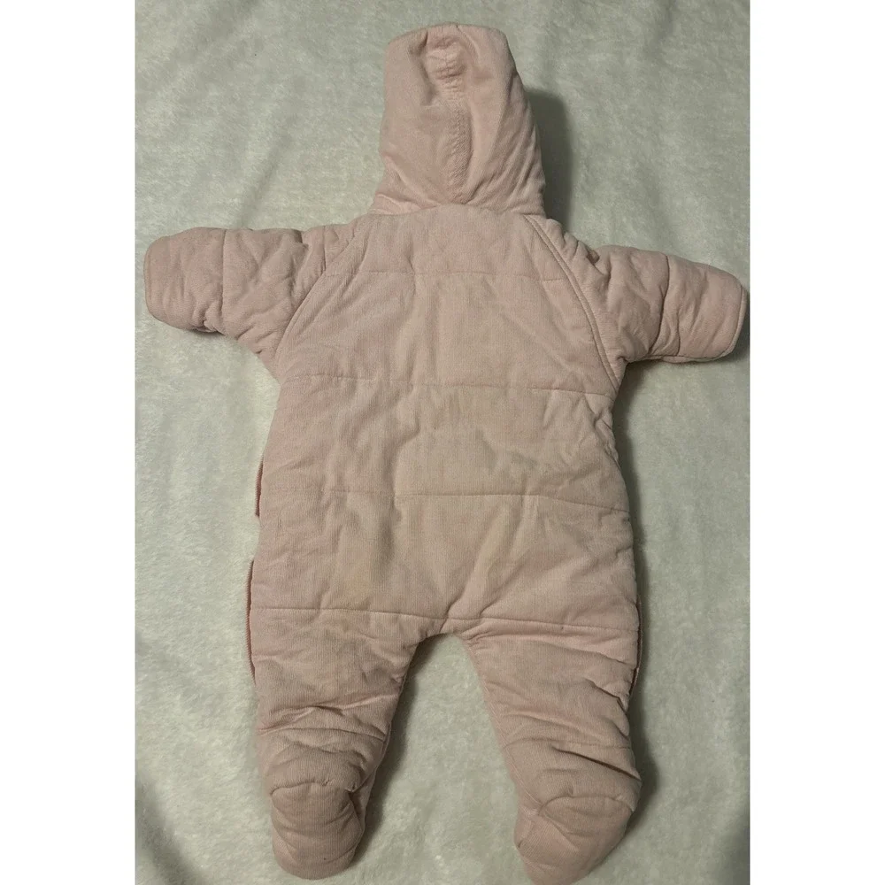 Polo‎ Ralph Lauren Baby Hooded Snowsuit Pink Sz 3 months Quilted One piece
